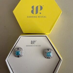 ✨ Bomb Party “The Circle Remains” Aqua Blue Ice Crystal Earrings ✨